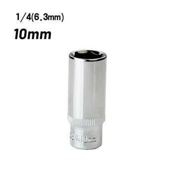 10mm Deep Socket for 1/4 Inch Square Drive, Chrome Vanadium Steel