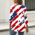 thumbnail image 5 of 250th Anniversary USA Womens Shirts 3/4 Sleeve T Shirts Casual USA Flag Print Pullover 4th of July Celebration Party Tops Independence Day Patriotic Round Neck 1776-2026 Blouses Red 3XL, 5 of 5