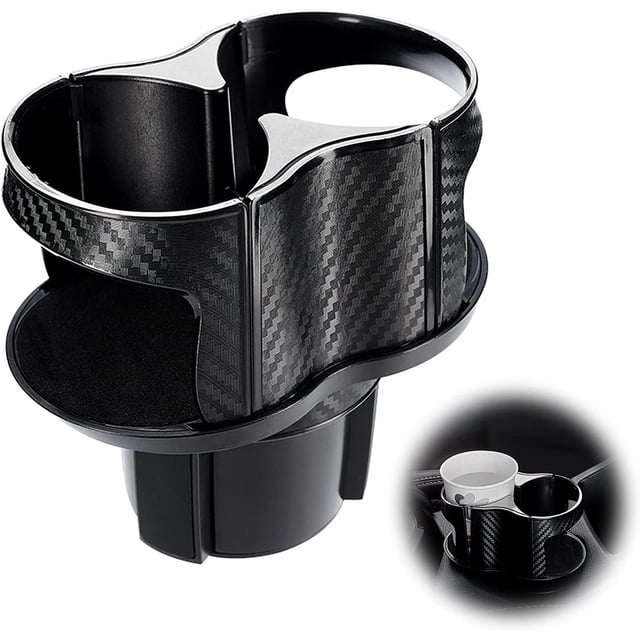 Portavasos multifuncional 2 en 1 para coche, adaptador de extensión para portavasos, soporte doble para botellas ajustable y giratorio de 360 grados, compatible con la mayoría de los coches.