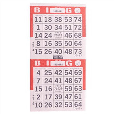 American Games Bingo Paper Game Cards - 2 cards - Red - 750 sheets per pack, Made in USA