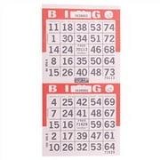 American Games Bingo Paper Game Cards - 2 cards - Red - 750 sheets per pack, Made in USA