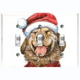 thumbnail image 1 of Metal Light Switch Plate Cover Cute Golden Retriever Santa Costume DOG049, 1 of 14