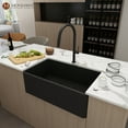 thumbnail image 2 of Mondawe 30" Fireclay Drop-In Undermount Single Bowl Kitchen Sink Thick Mounting Deck in Black, 2 of 9