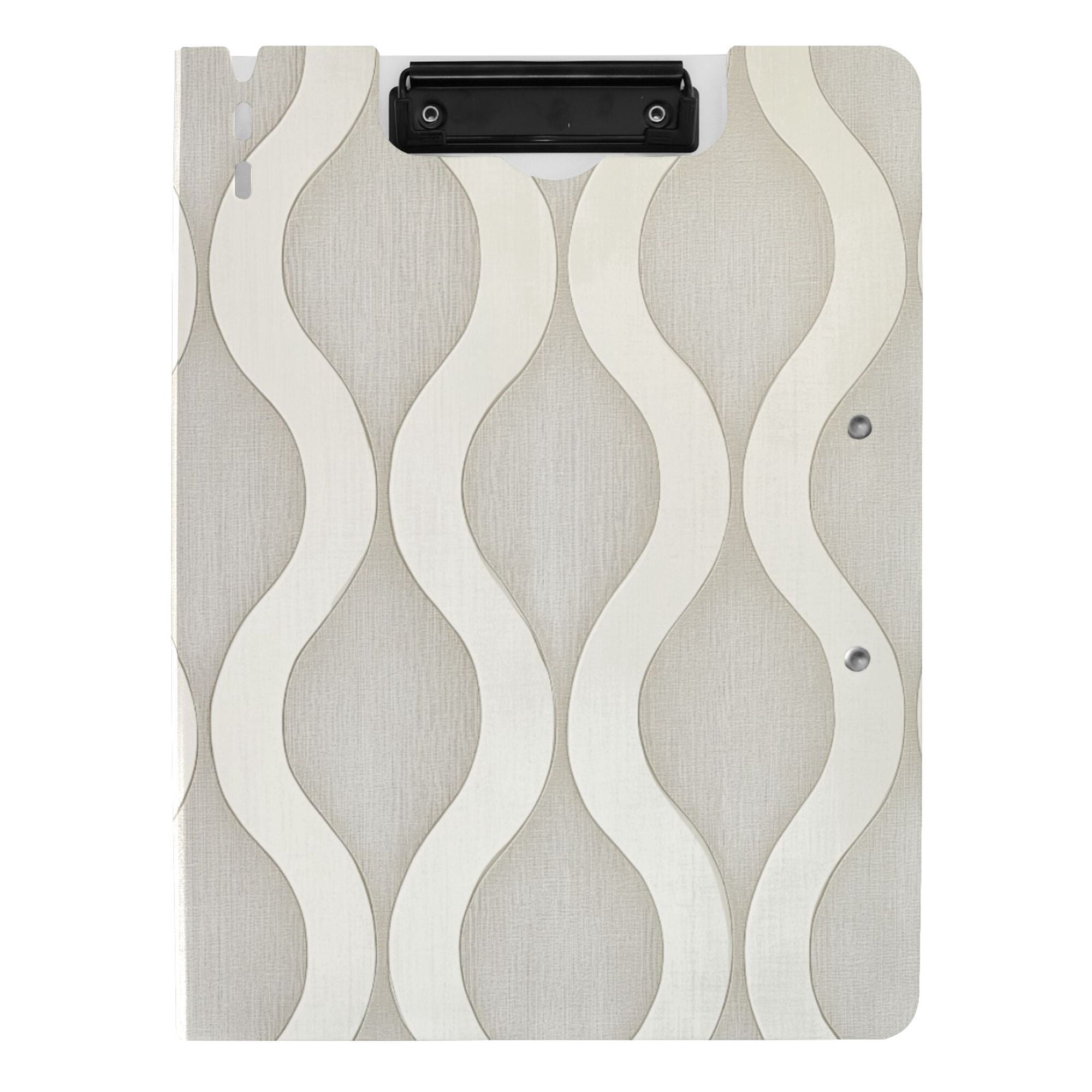 FORMRS A4 Clipboard Folder with Pen Holder Horizontal Foldable School Office Binder, Light Gray Pattern