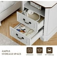 thumbnail image 4 of FANRAL Farmhouse 2 Drawers Dresser & Open Shelf,Rustic Dresser for Bedroom with Power Outlet,Chest of Drawers with Metal Handle,Wooden Dresser for Closet,White Dresser, 4 of 6