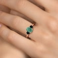 thumbnail image 4 of Gem Stone King 2.44 Ct Oval Green Malachite Black Onyx 18K Rose Gold Plated Silver Ring, 4 of 6