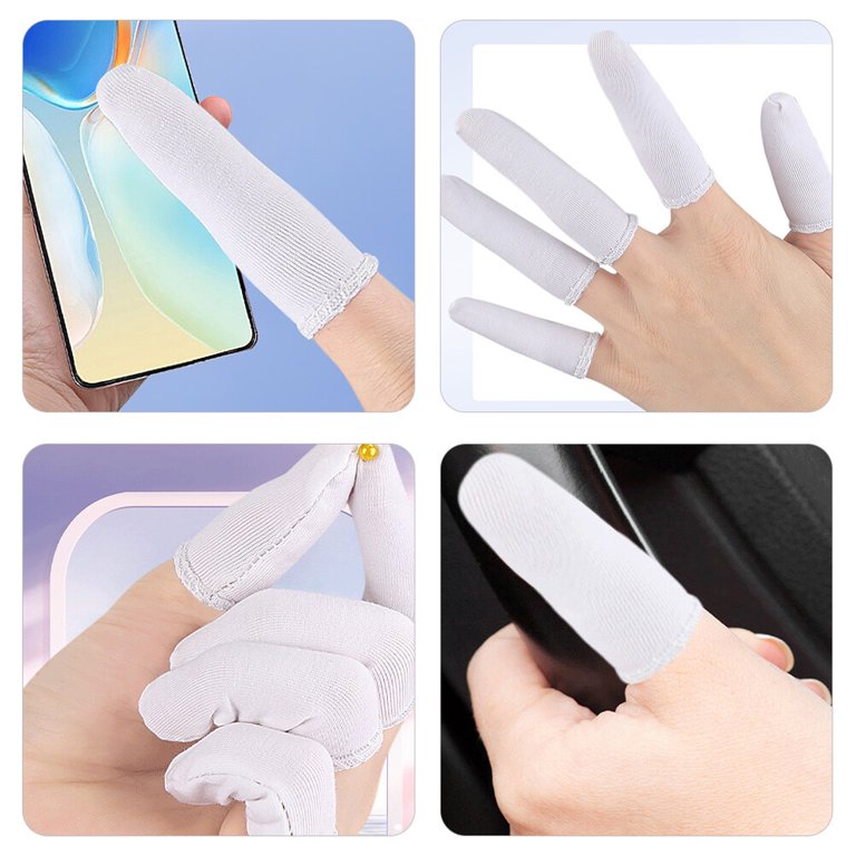 60 pcs Cotton Finger Cots Breathable Fingertip Protector Non-skid