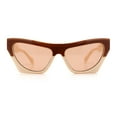 thumbnail image 5 of Womens Retro Beveled Lens Thick Plastic Cat Eye Mod Sunglasses Brown Beige - Brown, 5 of 8
