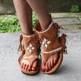 thumbnail image 6 of AXXD Women Brown Sandals 6.5 Summer Girls Retro Bohemian Tassel Sandals Roman Beach Shoes Boots, 6 of 9