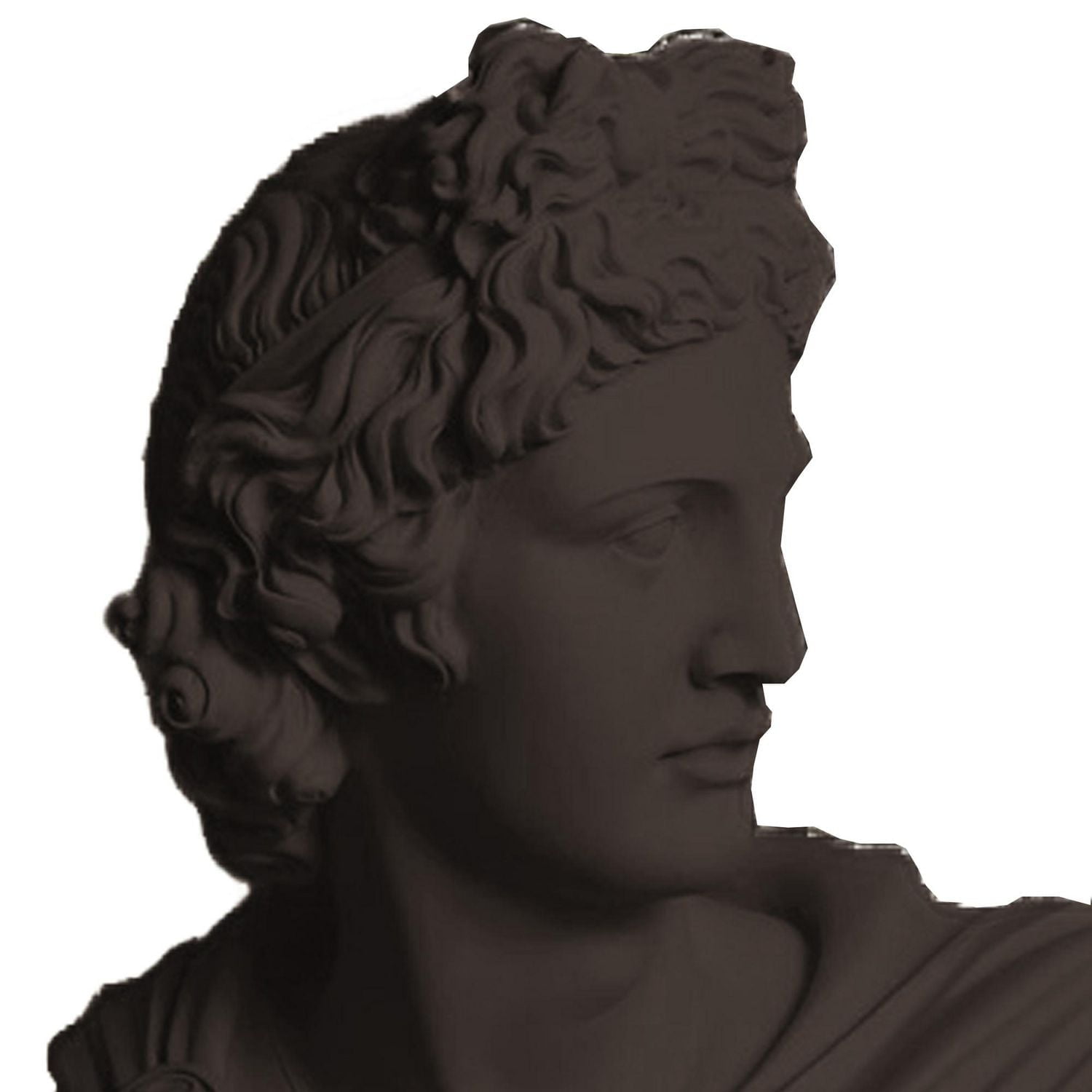 Sculpture antique grecque Apollon Décoration intérieure noire 120-140 CE Meubles canadiens.