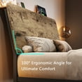 thumbnail image 6 of Einhomn Twin Size Bed Frame with LED Light & Charging Station,Wood Platform Bedframe with Storage Headboard,Heavy Duty Metal Slats,No Box Spring Needed,Rustic, 6 of 9