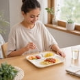 thumbnail image 4 of Divided Plastic Dinner Plates, 3-Compartment Heavy Duty Serving Trays, Meal Prep Food Containers for Fitness Diet Control Microwave Safe Family Dining, Portion Control Dish and Adult Child Dinnerware, 4 of 6
