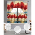 thumbnail image 3 of Autumn Leaves Kitchen Curtains Sets 36 Inch Length with Valance, Orange Sunrise Ombre Lake Reflection Swag Valances and Tiers Curtain Set Drapes Swag Curtains for Living Room, Bathroom, Bedroom, Cafe, 3 of 6