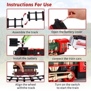 AOKESI Electric Train Set Around The Christmas Tree with Smoke, Sound & Light, Remote Control Train Toys Kids Rechargeable Electric Train for Kids Age 3-8, Green