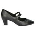 thumbnail image 2 of Women's Meryl by Easy Street Asymmetrical Mary Jane Pumps Color: Navy Satin Size: 8.5, 2 of 4