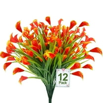 Husfou Artificial Flowers Calla Lily Faux Plants Decorations, Fake Hanging Porch Pots Decoration for Home Outdoor, 12 Pack