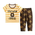 thumbnail image 1 of Odeerbi 1-11 Años Niños Niñas Conjunto de Verano de Rayas de Algodón de Manga Corta Con Capris Y Pijama de Dos Piezas Estampado, 1 of 3