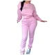 thumbnail image 2 of Puntoco Pantalones con capucha estampados de manga larga y forro polar informal para mujer, traje deportivo, liquidación Puntoco Puntoco-7655, 2 of 9