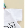 thumbnail image 6 of vera natura Baby Summer Clothes Set Letter Print Jumpsuit and Casual Pants Beanies Hat Outfits, 6 of 9