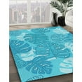 thumbnail image 2 of Ahgly Company Indoor Square Patterned Bright Turquoise Blue Area Rugs, 5' Square, 2 of 6