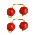 thumbnail image 1 of 2 Pair Rhythmic Sand Ball Kashaka Instrument ,Double Gourd Percussion, Party Red, 1 of 4
