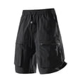 thumbnail image 3 of Women Elastic High Waist Cargo Shorts with Pockets Women Golf Shorts Travel Y2k Shorts, 3 of 3