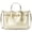Pale Gold, variant on Women’s Carson Medium Metallic Logo Debossed Satchel (Pale Gold)