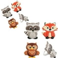 thumbnail image 3 of Woodland Animals Cupcake Rings – 12 Pcs Raccoon, Owl & Fox Party Cupcake Toppers, 3 of 3