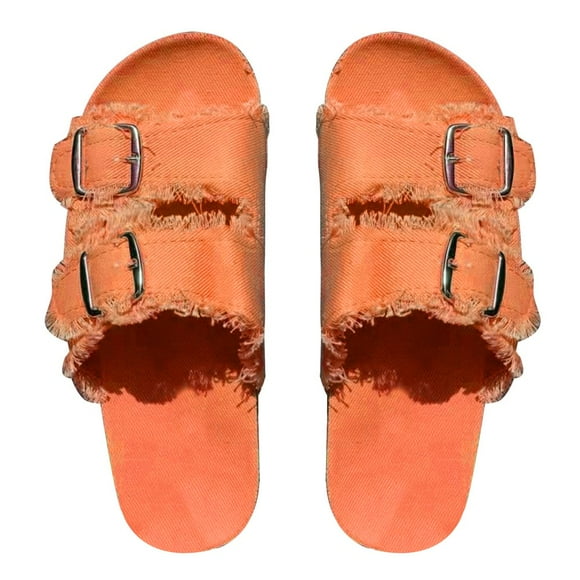 1 Pair Sandals Double Buckle Anti Skid Rubber Women‘s Comfort EVA Slides Sandals for Outdoor