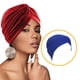thumbnail image 4 of Qarigey Gorros de turbante para mujer, pañuelo elástico cómodo para la cabeza, tela de algodón a prueba de polvo, sombreros musulmanes Sombreros Azul Qarigey AP011881-03, 4 of 6