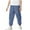 Blue, variant on Ohufall Kids Cargo Pants Fashion Casual Solid Color Elastic Waist Joggers Lightweight Outdoor Sport Pant with Pockets, 3-16 Years