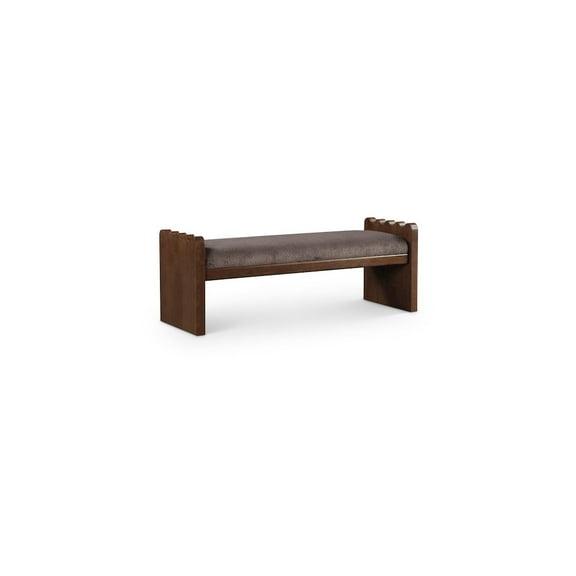 Meridian Furniture Sonia Brown Velour Fur Fabric Bench