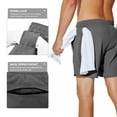 thumbnail image 4 of NIMENJOJA Mens 5.5 Inch Gym Running Shorts 2 in 1 Quick Dry Workout Athletic Compression Shorts, 4 of 6