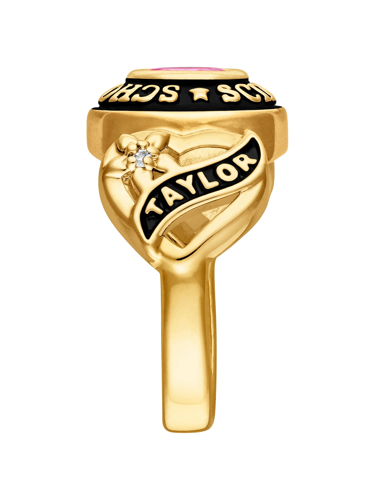 Order Now for 2025 Graduation, Freestyle 10K Yellow Gold Women's Sweetheart Birthstone Class Ring, Personalized, High School or College