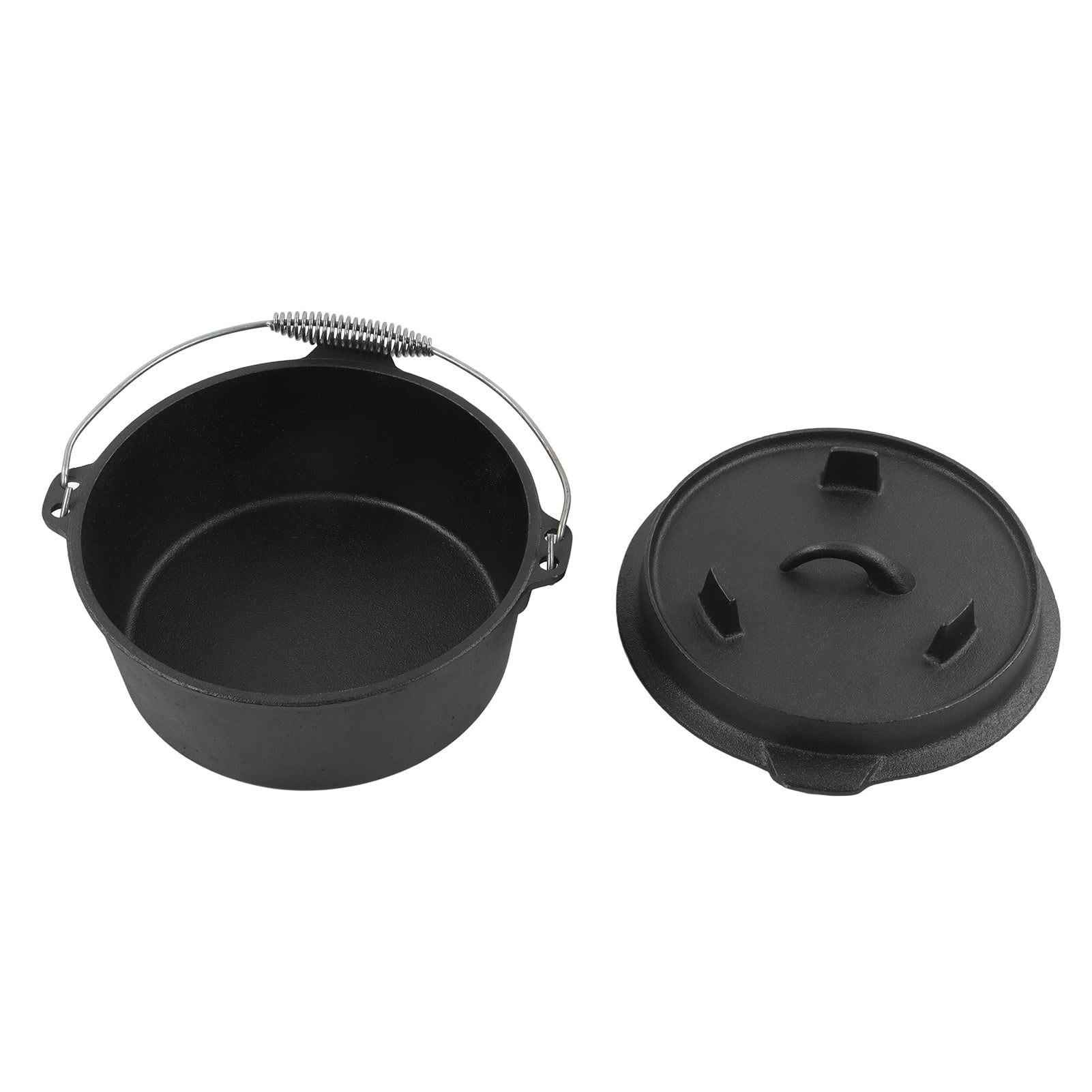 Lève-couvercle De Four Hollandais En Fonte – 19,5 Cm, Poignée Spirale Confortable, Parfait Pour Camping Et Cuisine Outdoor