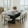 thumbnail image 2 of MAYEERTY Modern Black Square Dining Table with Slim Legs - Sleek Industrial Kitchen Table for 4-6, 2 of 6