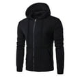 thumbnail image 2 of PNTUTB Men's Long Sleeve Hooded Loose Fit Solid Color Drawstring Casual Zipper Jackets with Pocket, 2 of 6