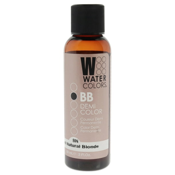 Tinte semipermanente para cabello Watercolors BB - 8N Rubio natural medio de Tressa para unisex - Tinte para cabello de 2 oz Tressa Color de pelo 2 oz