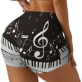 thumbnail image 2 of Kdxio Piano Keys With Musical Notes Print Workout Shorts for Women Seamless Soft Smooth Gym Yoga Scrunch Active Shorts, 2 of 5
