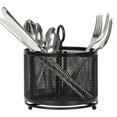 thumbnail image 2 of Utensil Holder Silverware Cutlery-4 Compartment Rotating Metal Flatware Holder Kitchen Countertop Organizer for Spoon B, 2 of 6