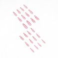 thumbnail image 3 of Prensa francesa en las uñas Uñas acrílicas largas con diamantes de imitación Ataúd Uñas falsas Uñas rosadas JAMW Sencillez, 3 of 5