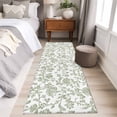 thumbnail image 5 of 2x6 Kitchen Runner Rug, Green Leaf Flower Non-Skid Rubber Backing Large Rectangle Rugs - Living Room Bedroom Home Office, Vintage Farmhouse Bohemian Spring Indoor Floor Mat Carpets Washable Rug, 5 of 9