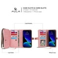 thumbnail image 5 of iPhone 11Pro Max 6.5 inch Wallet Case, Dteck 2 in 1 Leather Zipper Purse Multi-Function Tri-fold Wallet Case Detachable Magnetic Phone Cover with 14 Card Slots Money Pocket For iPhone 11 Pro Max,Pink, 5 of 11