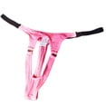 thumbnail image 4 of LNWUY Men's Open Hole Underwear G-String Thongs Panties for Men Ring Underpants Male T-back Ice Silk Lingerie Pink L, 4 of 5