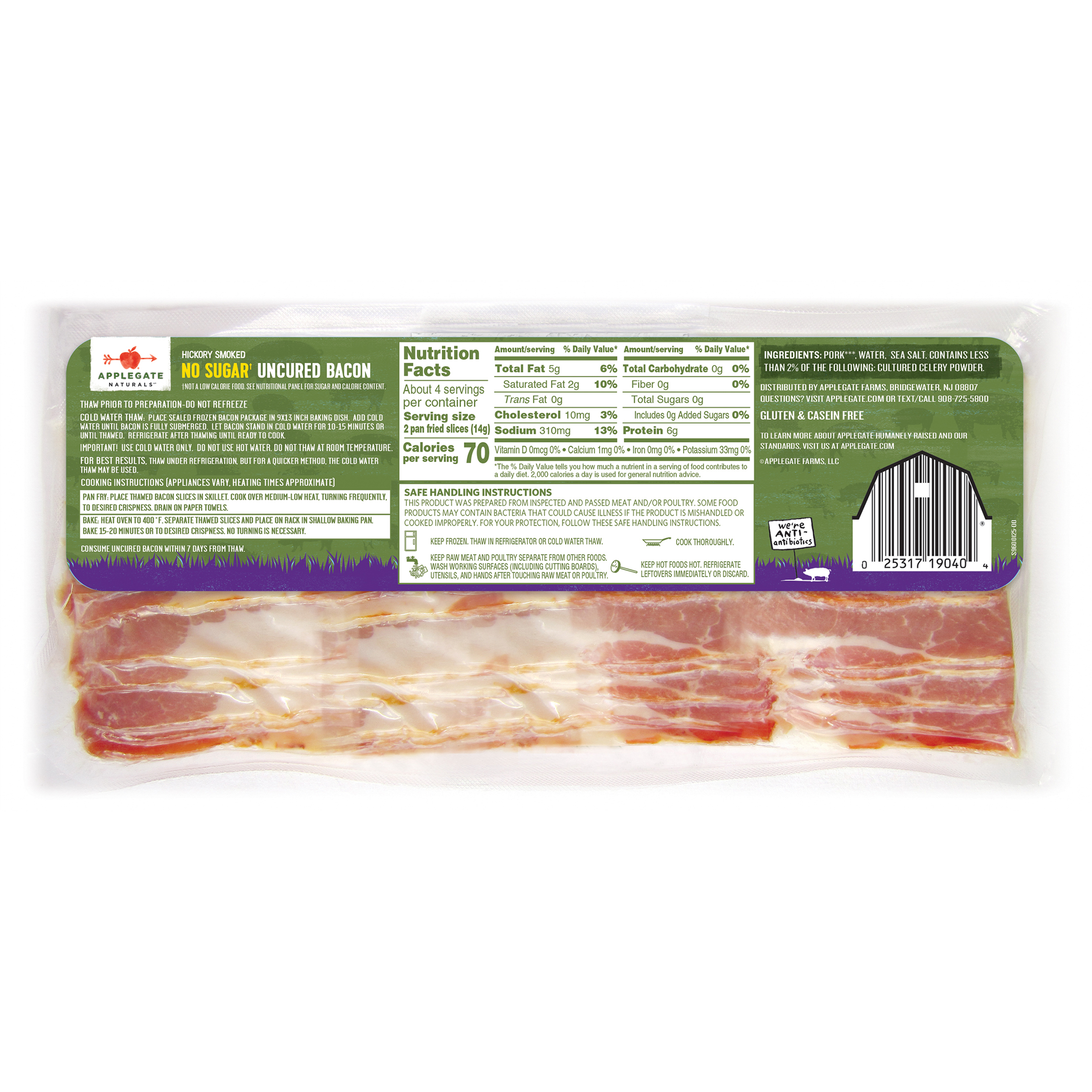 Applegate Natural No Antibiotics Hickory Smoked No Sugar Uncured Pork ...