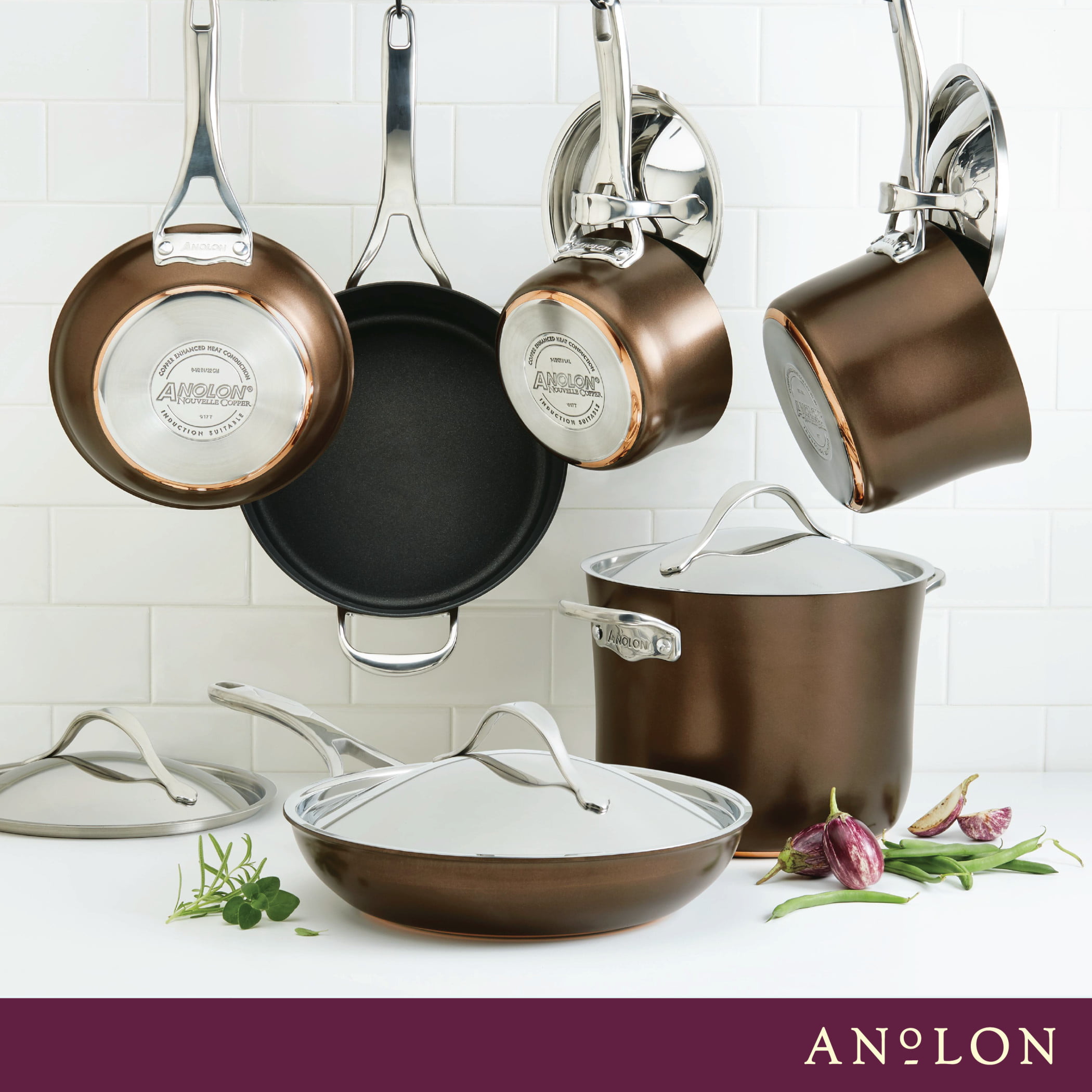 Anolon Nouvelle Copper Stainless Steel Induction Frying Pan