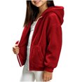 thumbnail image 5 of Girls Fleece Hooded Jacket Loose Fit Long Sleeve Coats With Pocket Teen Warm Winter Outerwear Clothes 5-15 Years, 5 of 5