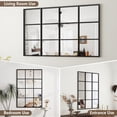 thumbnail image 5 of SHYFOY 47.25" x 31.5" Large Windowpane Mirror with Metal Frame, Industrial Wall Decor for Living Room, Easy to Hang, 5 of 11