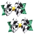 thumbnail image 4 of KAKOWELY 2 lazos para el pelo para niñas, pinzas para el pelo con lazo de fútbol, bonitos accesorios para el pelo para fiestas deportivas., 4 of 5