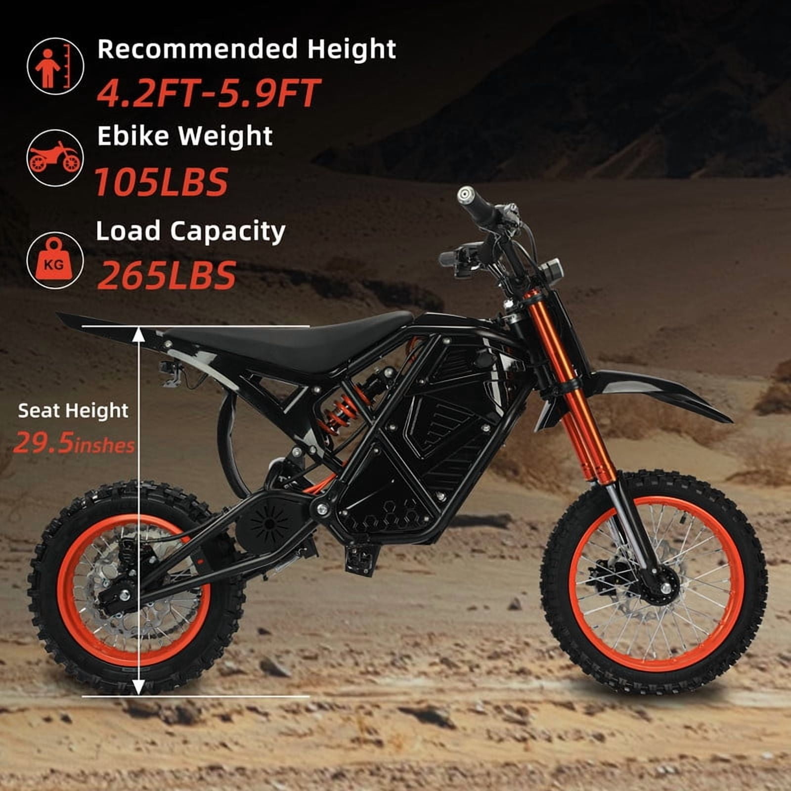 37MPH Electric Dirt Bike for Teens & Adults,3000W(Peak)200NM Off-Road EBike,48V23AH Removable Battery E Bikes,14"/12" Fat Tires Bicycle, Hydraulic Brakes Mountain Trail Motorcycle for Ages 13+
